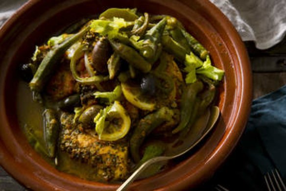 Tagine of trevalla with chermoula.