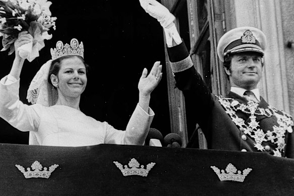 King Carl Gustav and the new Queen Silvia in 1976. 
