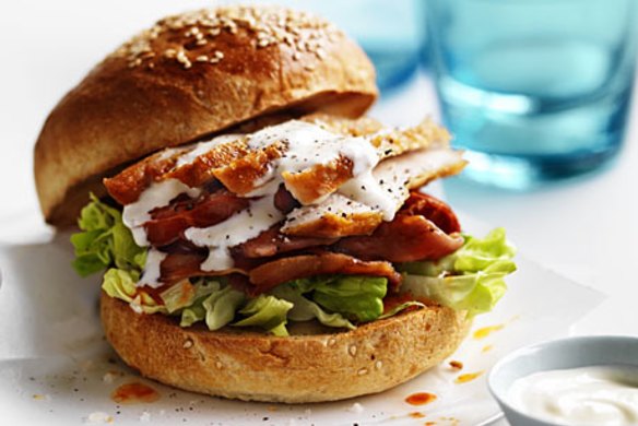 Roast chicken burger.