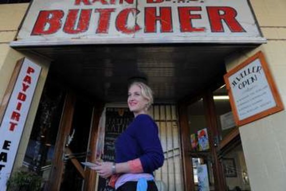 Food&Wine. The Paydirt Eatery in the main street of Braidwood. C0-owner, Rose Ricketson, out the front. May 16th. 2013 Photograph by Graham Tidy, The Canberra Times.