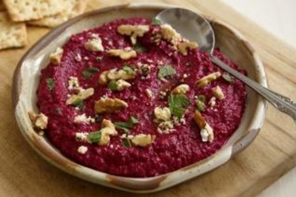 Deep, earthy flavour: Beetroot, almond and shanklish dip.