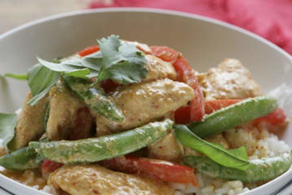 Quick chicken curry stir-fry.