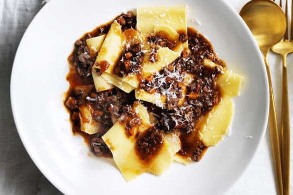 Wagyu bolognese with hand-cut pasta.