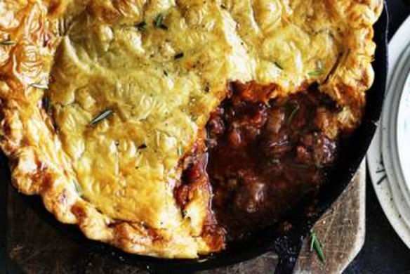 Lamb, red wine and rosemary pot pie.