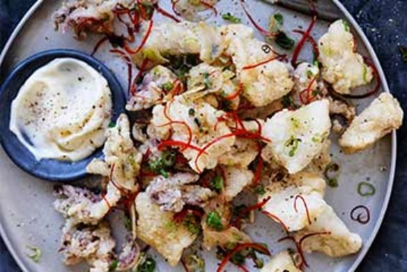 Fiery salt and pepper squid.