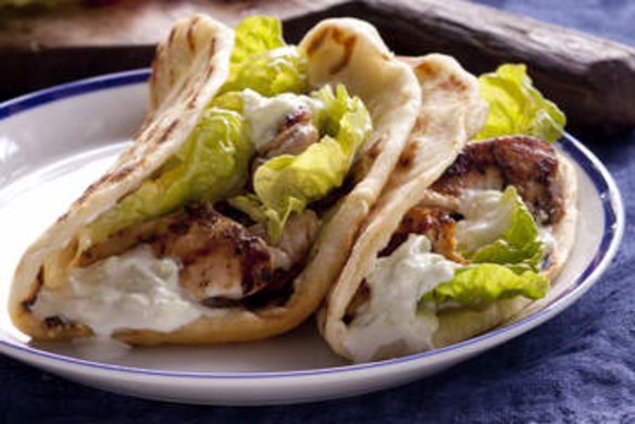 Chicken souvlaki.