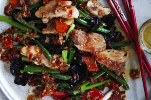 Chicken stir-fried in XO sauce