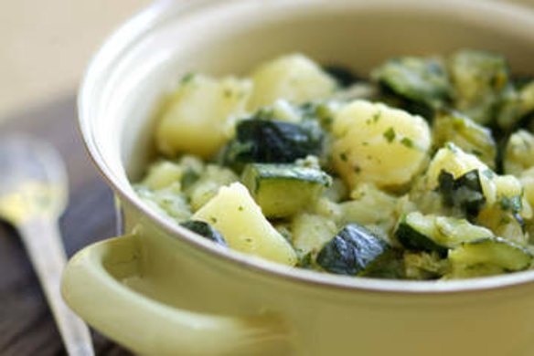 Zucchini and potato stew.