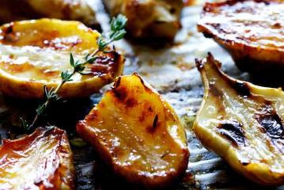 Honey-roasted Jerusalem artichokes.