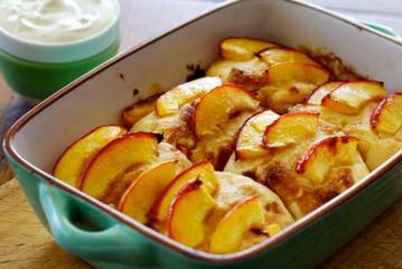 Caramelised nectarine scones.