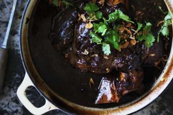 Braised beef shin with chilli and black vinegar.