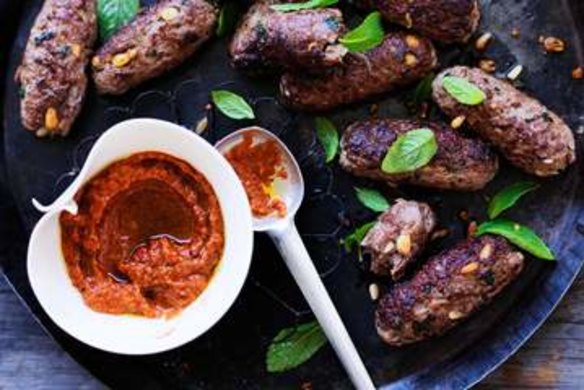 Neil Perry's lamb kofta with muhammara