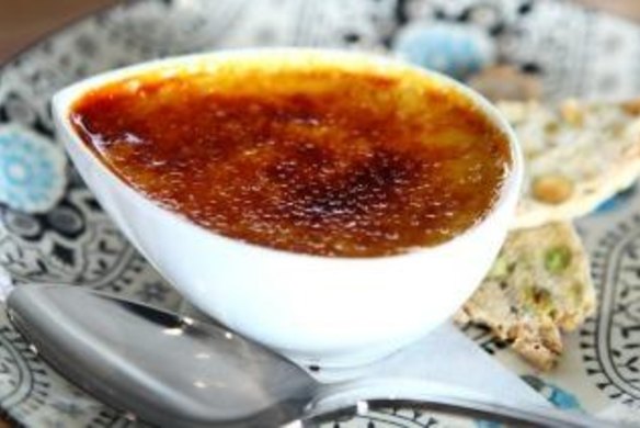 Vanilla and apricot creme brulee.