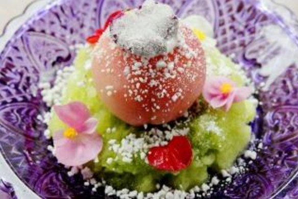 Rambutan and pandan granita.