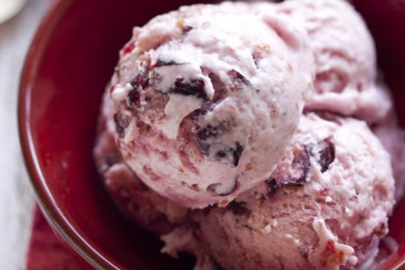 Quick cherry ice cream.