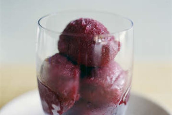 Blueberry and Red Wine Sorbet.