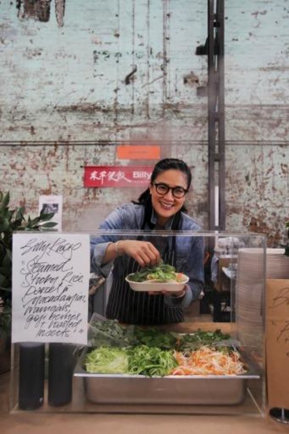 Kylie Kwong at Eveleigh Farmers' Market.