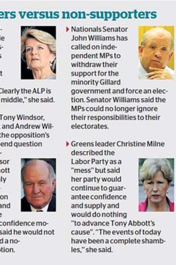 Supporters versus non-supporters.