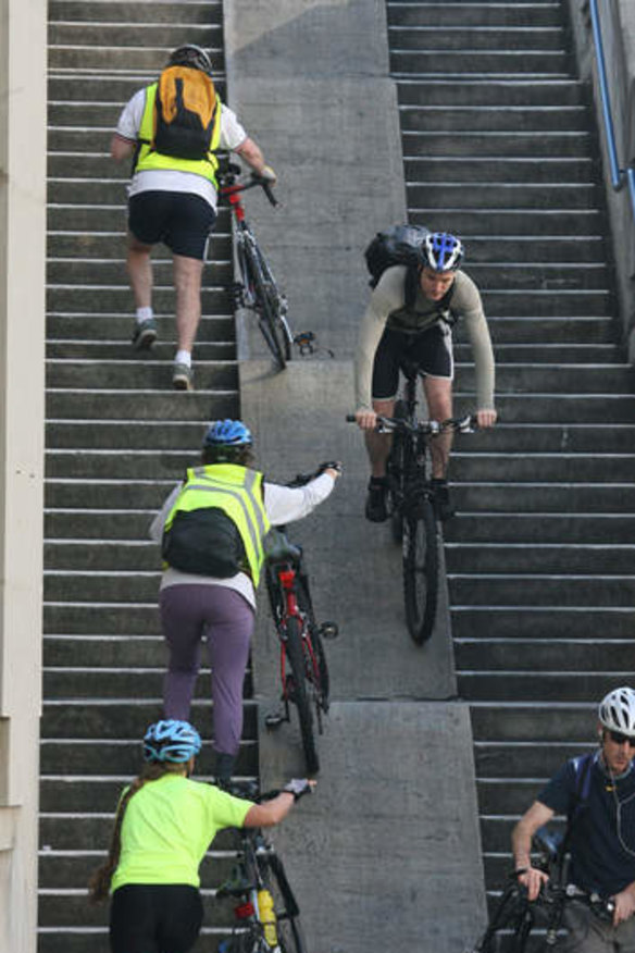 "More than 2000 people ride across the bridge in peak hours every weekday."