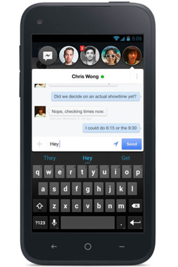 Facebook's new Android app in "Chat Head Thread" mode.