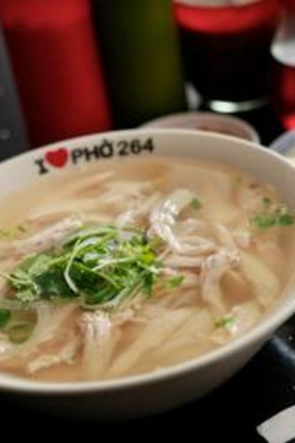 The chicken soup noodles from I Love Pho Vietnamese in Richmond.