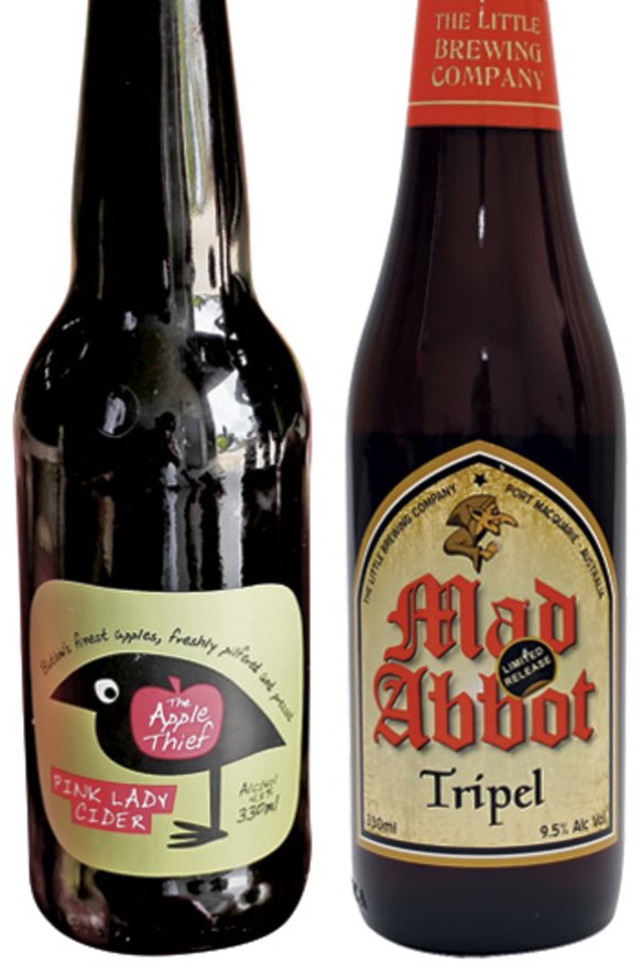 Apple Thief William Pear Cider and The Little Brewing Company Mad Abbot Dubbel.