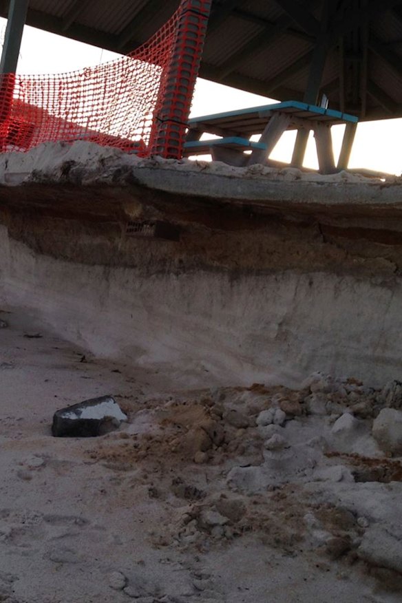 Erosion at the Grace Darling Park site.