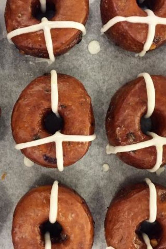 Hot cross doughnuts at Shortstop.