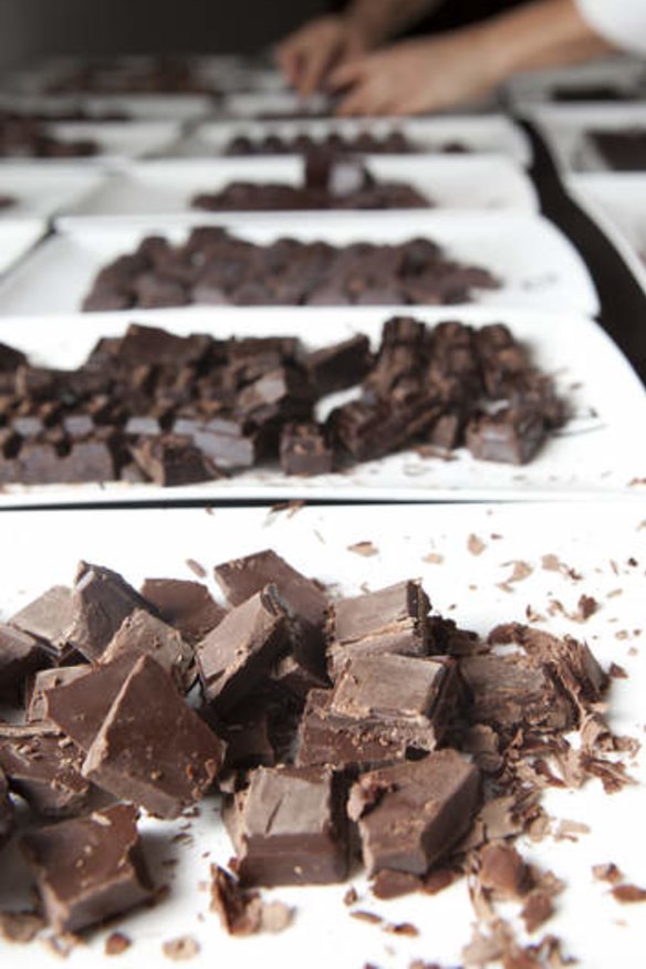 Chocolate samples at the ready.
