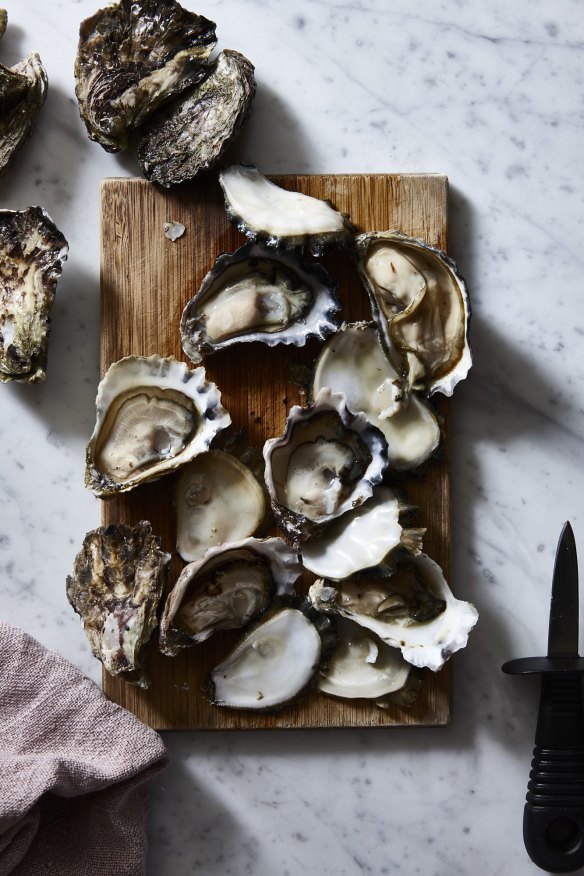 Plump Sydney rock oysters from East 33 farmers collective.