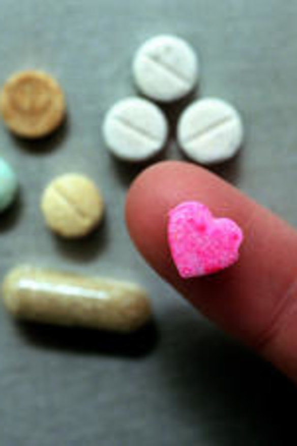 Ecstasy tablets... the drug is Australia's second most popular choice.