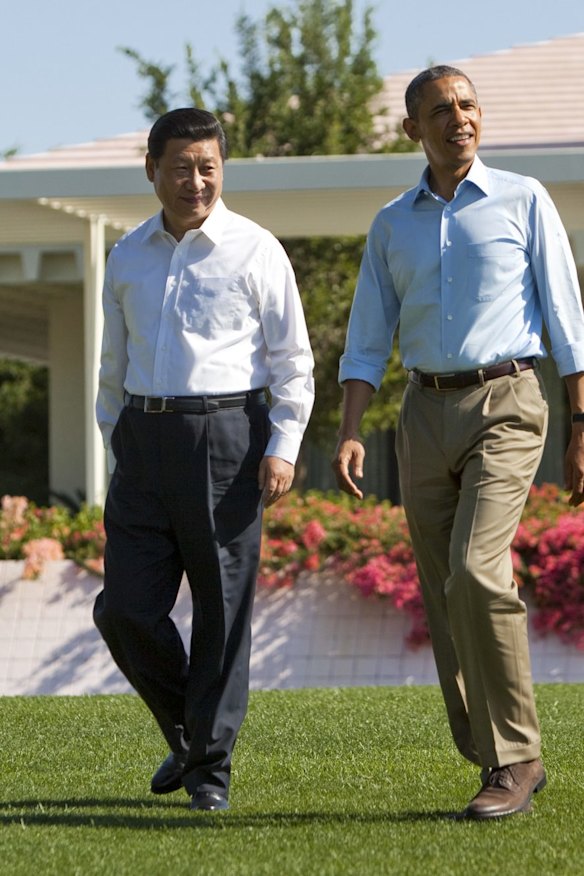 President Barack Obama and President Xi Jinping at the Annenberg Retreat at Sunnylands in Rancho Mirage, California, in 2013.