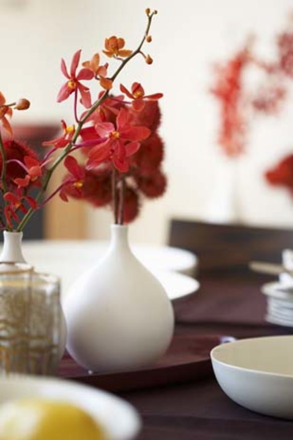 A little decor: Decorating the table can add to a dinner party theme or the overall ambience of the room.