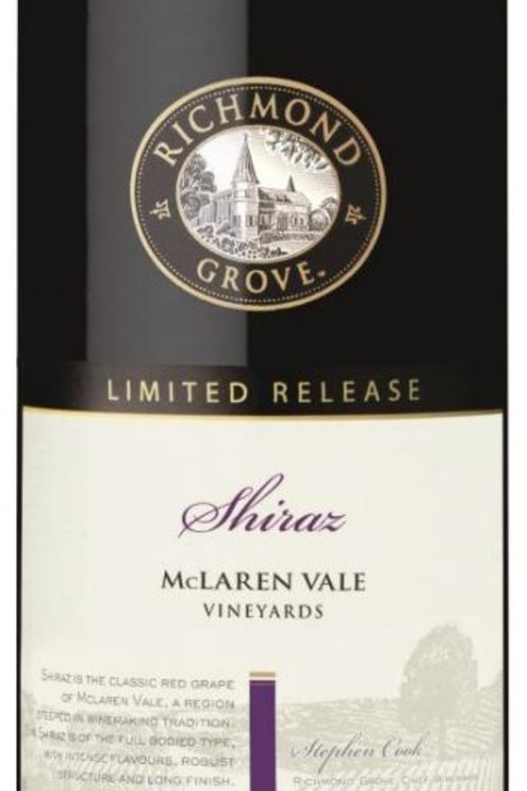 Richmond Grove Limited Release McLaren Vale Shiraz 2012 $12.90-$22