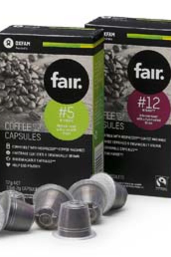 Oxfam's new capsule coffee range.