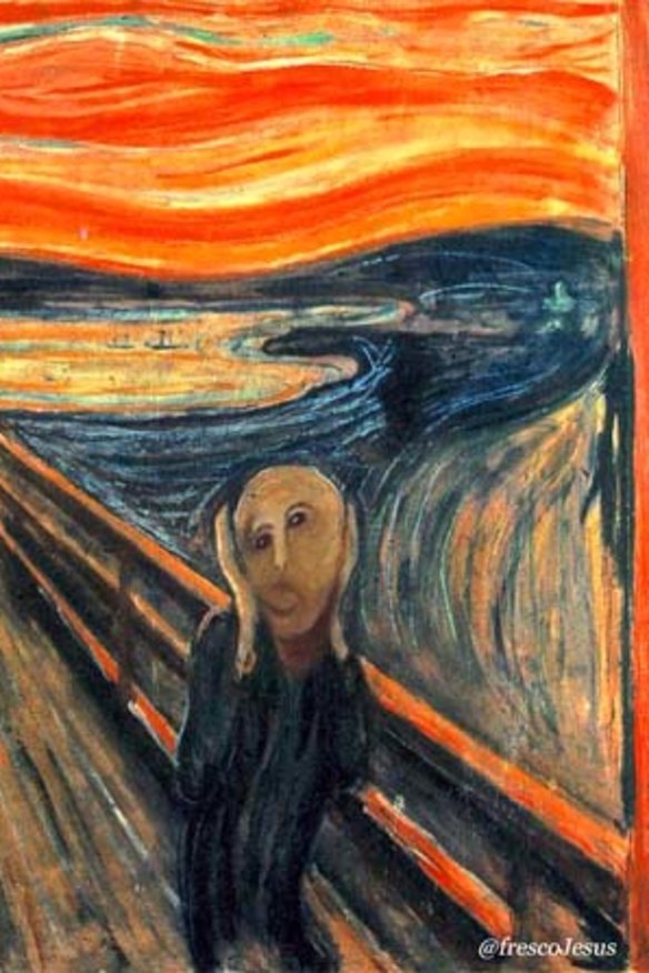 Internet users have given other famous paintings a similar treatment to the fresco.