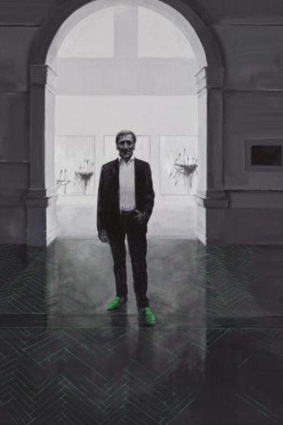 The 2015 Archibald Prize finalist by Tianli Zu <i>Edmund, your Twomblys are behind you</i>.