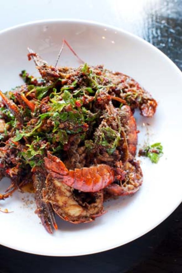 Stir fried yabbies with cricket sauce from Billy Kwong.