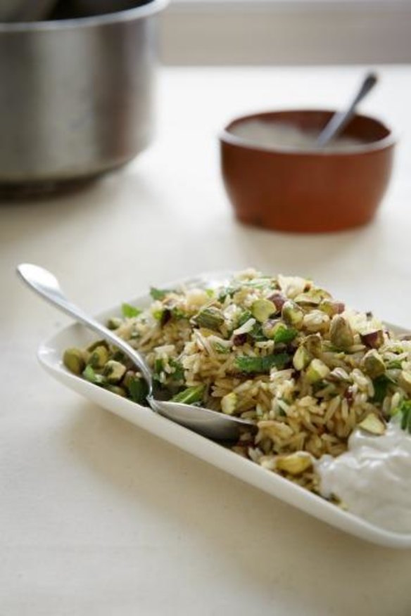 Barberry and pistachio rice salad.