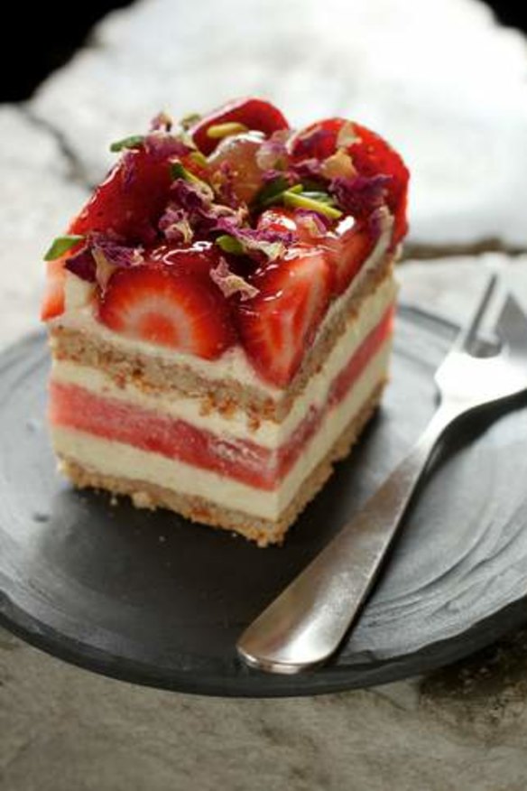 Sweet ending: Black Star pastry's strawberry watermelon cake with rose-scented cream cake.