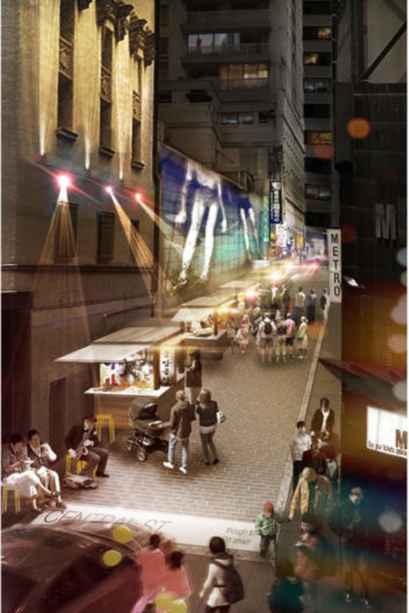Transformed: An artist's impression of what Central Street will look like from George Street.