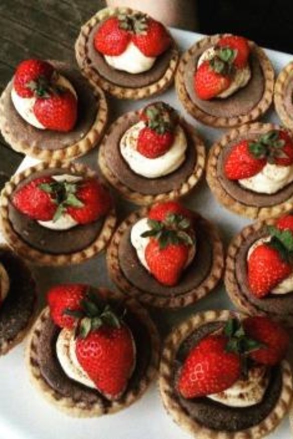 Strawberry and chocolate tarts