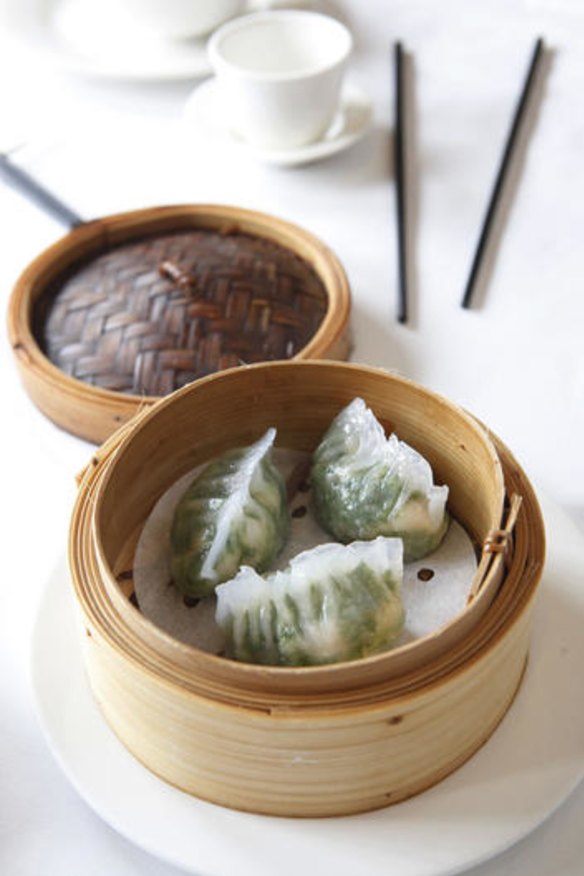 Prawn and chive dumplings from Golden Dragon Palace.