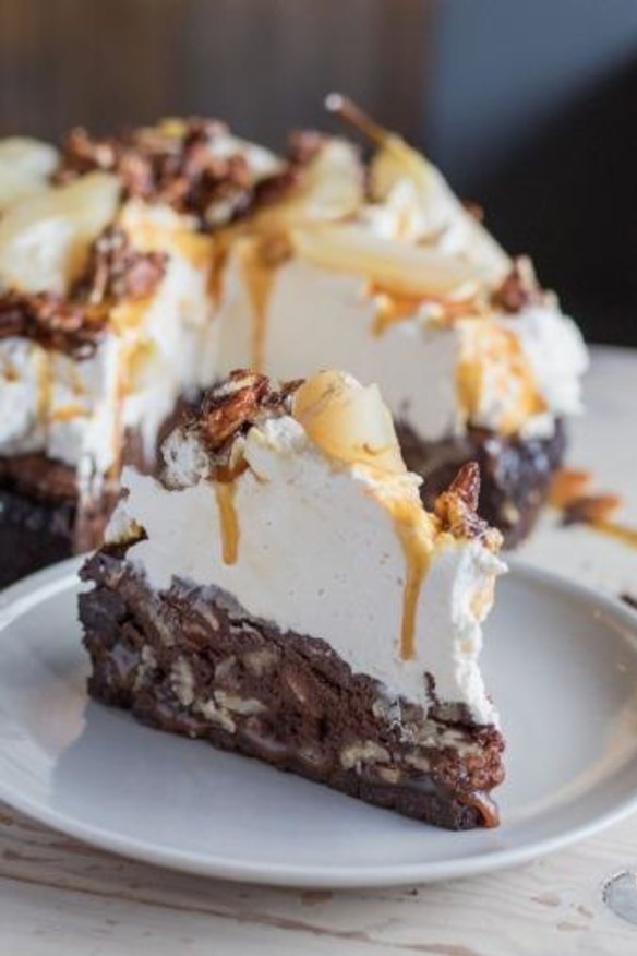 Andrew Bowden's chocolate pecan and bourbon caramel pie.