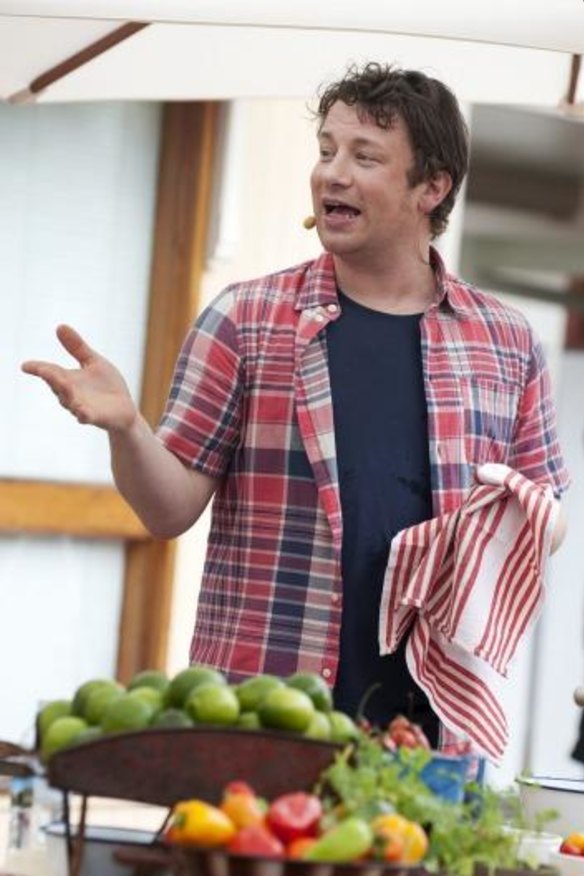 Jamie Oliver during a cooking demonstration at his Ministry of Food in Ipswich, in 2012.
