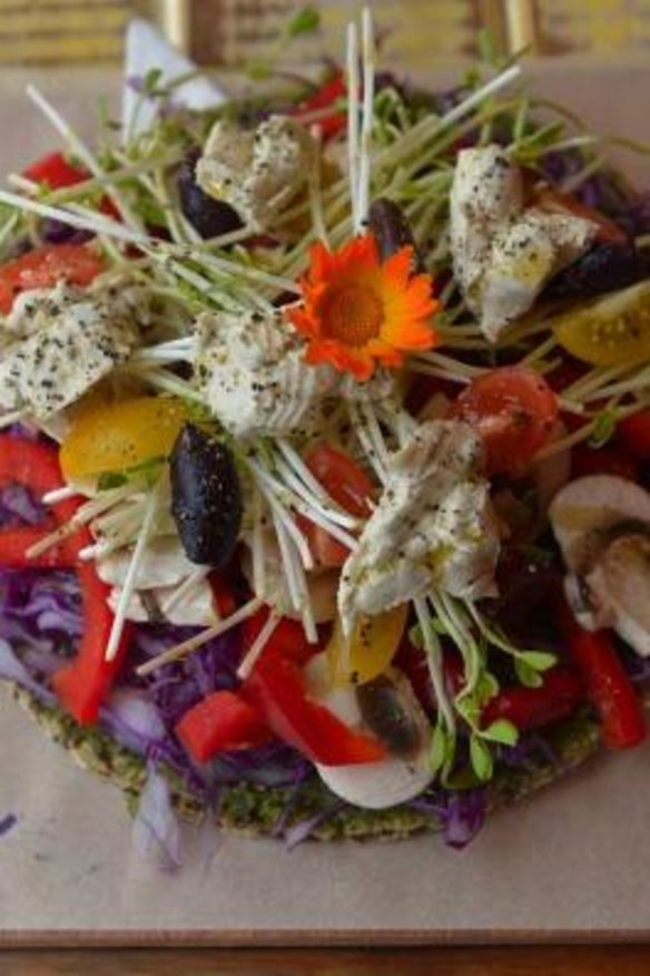A colourful raw pizza at Combi.