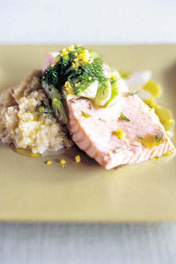 Salmon with fennel puree