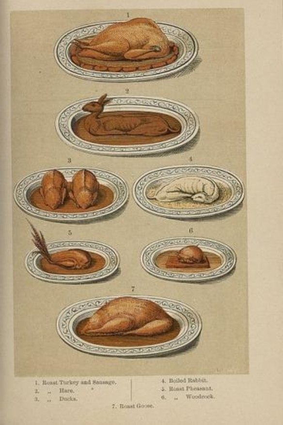 A plate from The English and Australian Cookery Book by Edward Abbott.