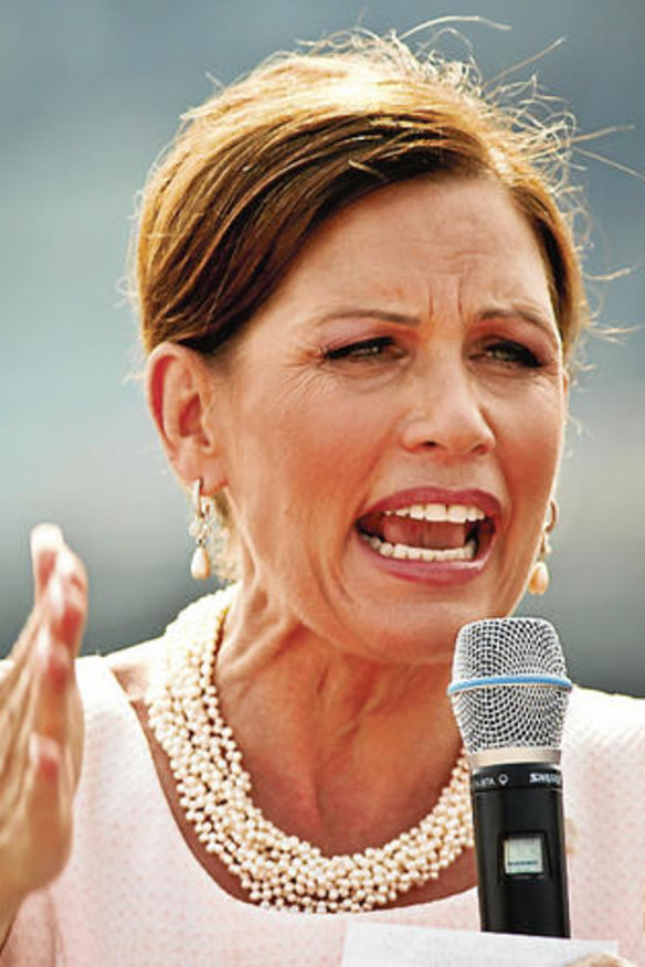 No longer a candidate … fellow conservative Michele Bachmann has shown no signs of following Palin's lead.