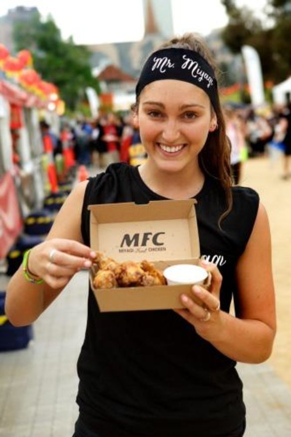 Zoe Klein with some of the very popular MFC from the Night Noodle Markets.